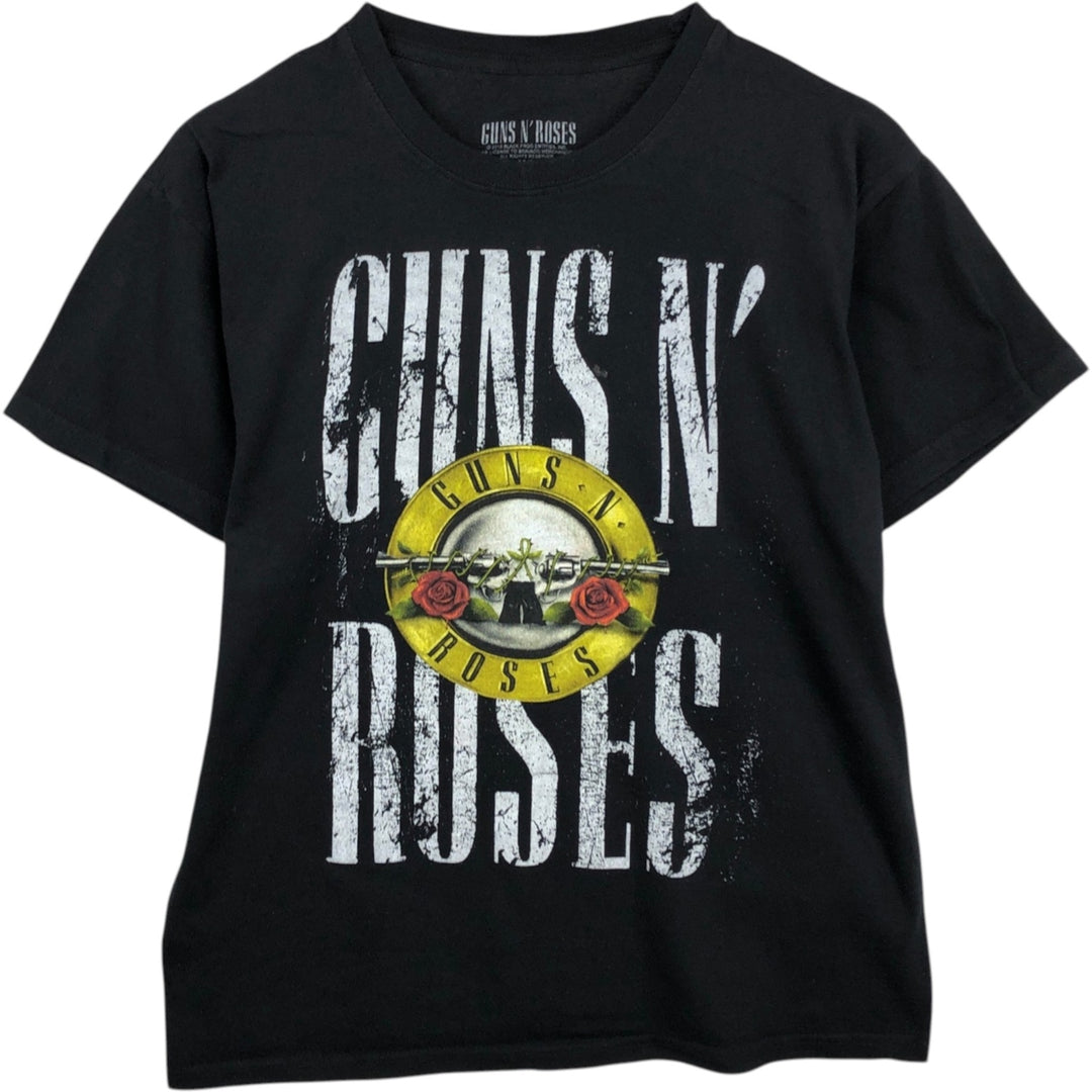 GUNS N' ROSES Guns N' Roses Band T-shirt Band Tee Men's M size cotton black type Vintage Second Hand