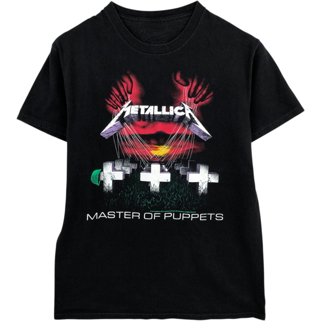 METALLICA Metallica Band T-shirt Band T Men's S size unclear black type Vintage Second Hand