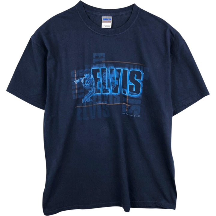 Gildan Elvis Presley Band T-shirt, Men's Size XL (approx.) cotton navy blue type Vintage Second Hand