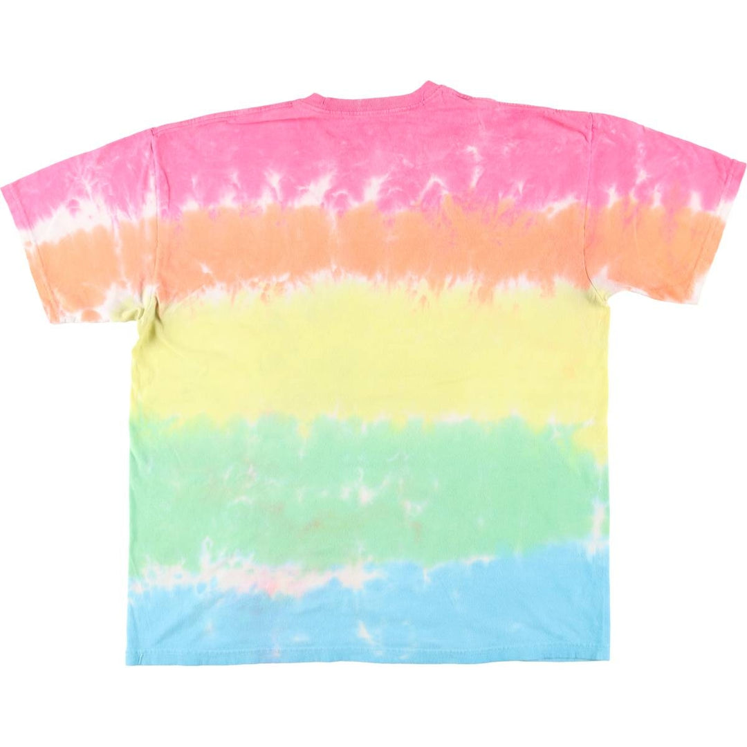 Liquid Blue Woodstock Festival Tie-Dye Pattern Band T-Shirt (Men's XL equivalent) cotton pink type Vintage Second Hand