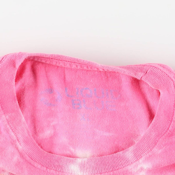 Liquid Blue Woodstock Festival Tie-Dye Pattern Band T-Shirt (Men's XL equivalent) cotton pink type Vintage Second Hand