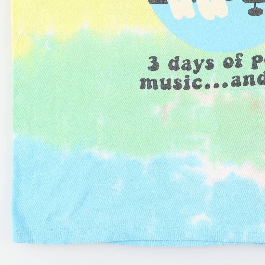 Liquid Blue Woodstock Festival Tie-Dye Pattern Band T-Shirt (Men's XL equivalent) cotton pink type Vintage Second Hand