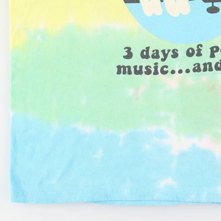 Liquid Blue Woodstock Festival Tie-Dye Pattern Band T-Shirt (Men's XL equivalent) cotton pink type Vintage Second Hand