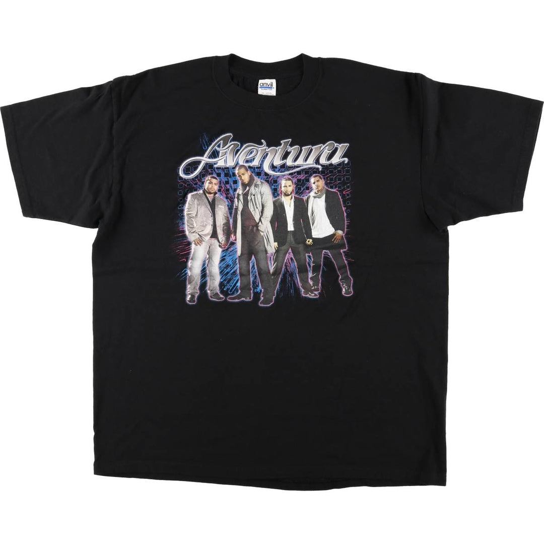 Anvil Aventura Band T-Shirt, Men's XL equivalent. cotton black type Vintage Second Hand