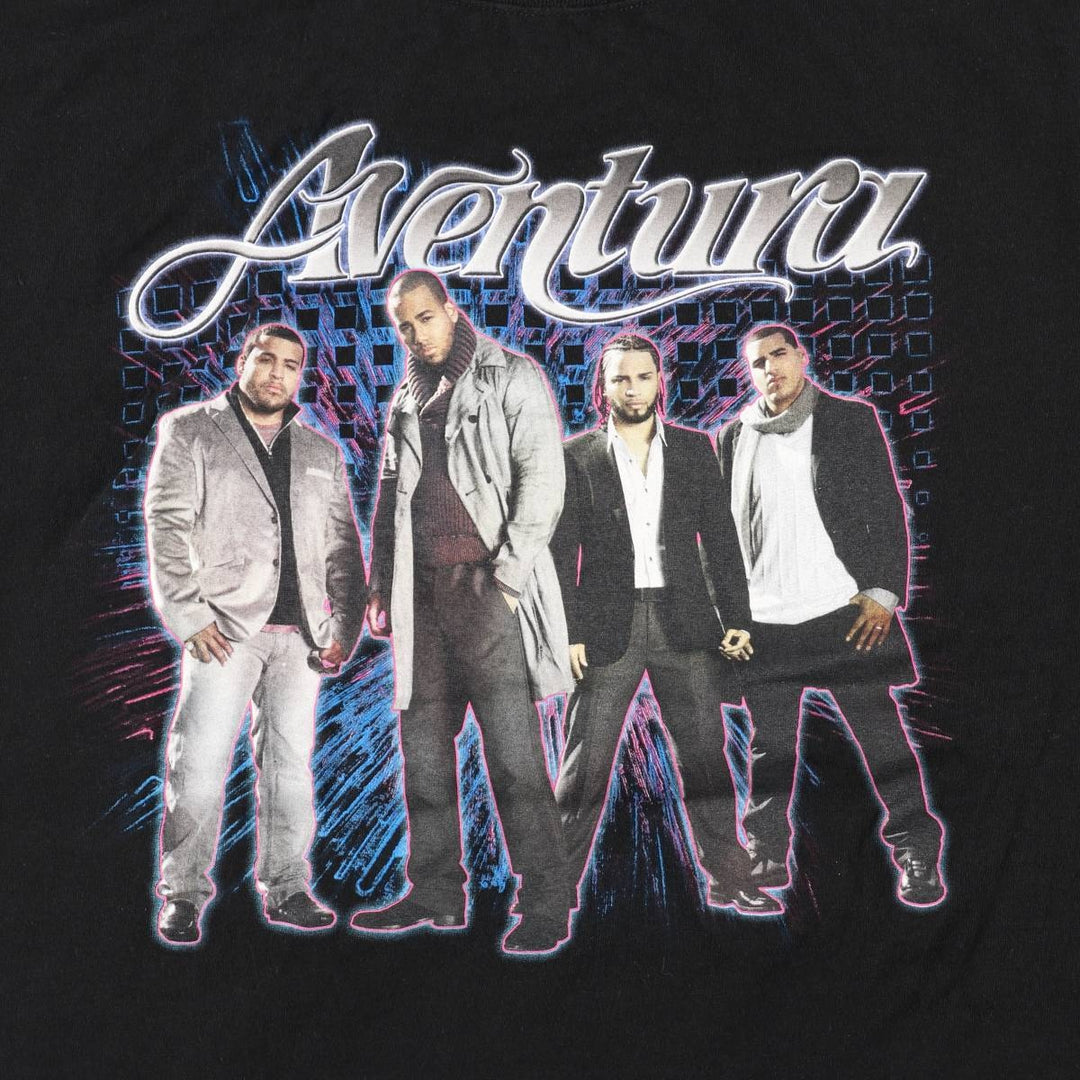 Anvil Aventura Band T-Shirt, Men's XL equivalent. cotton black type Vintage Second Hand
