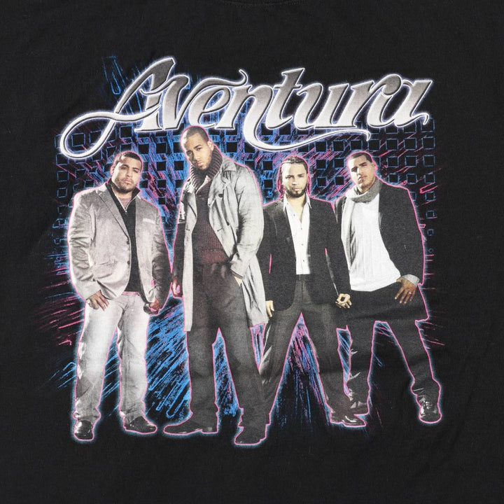 Anvil Aventura Band T-Shirt, Men's XL equivalent. cotton black type Vintage Second Hand