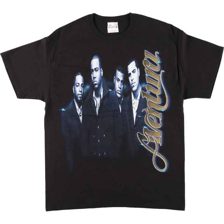 Hanes Aventura Band T-Shirt (Men's Size L) cotton black type Vintage Second Hand