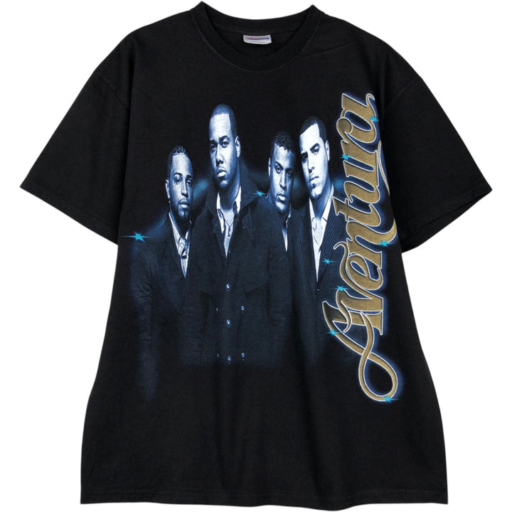 Hanes Aventura Band T-Shirt (Men's Size L) cotton black type Vintage Second Hand