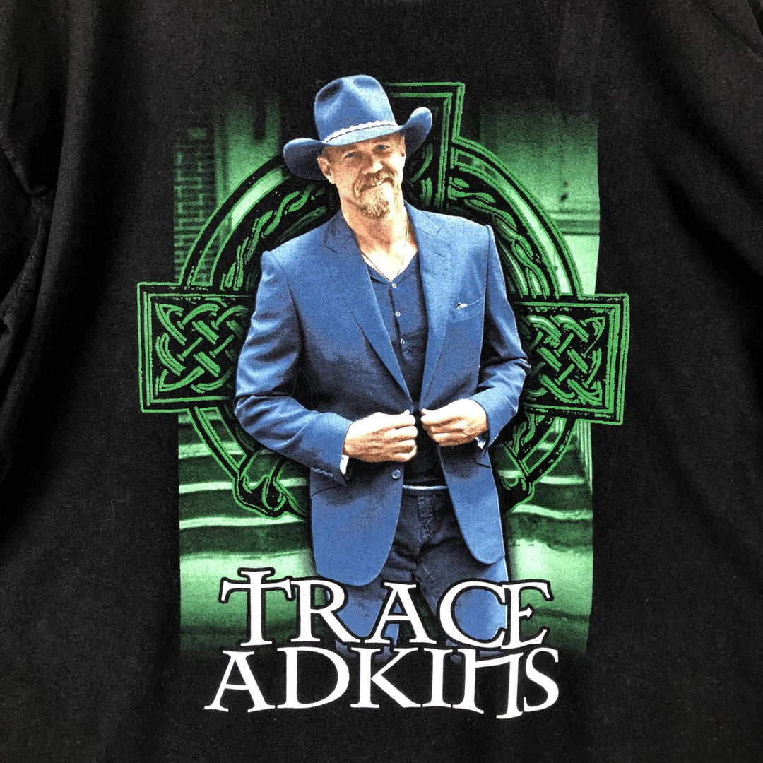 BAYSIDE Trace Adkins Band T-Shirt, Made in USA, Men's XL equivalent. cotton black type Vintage Second Hand