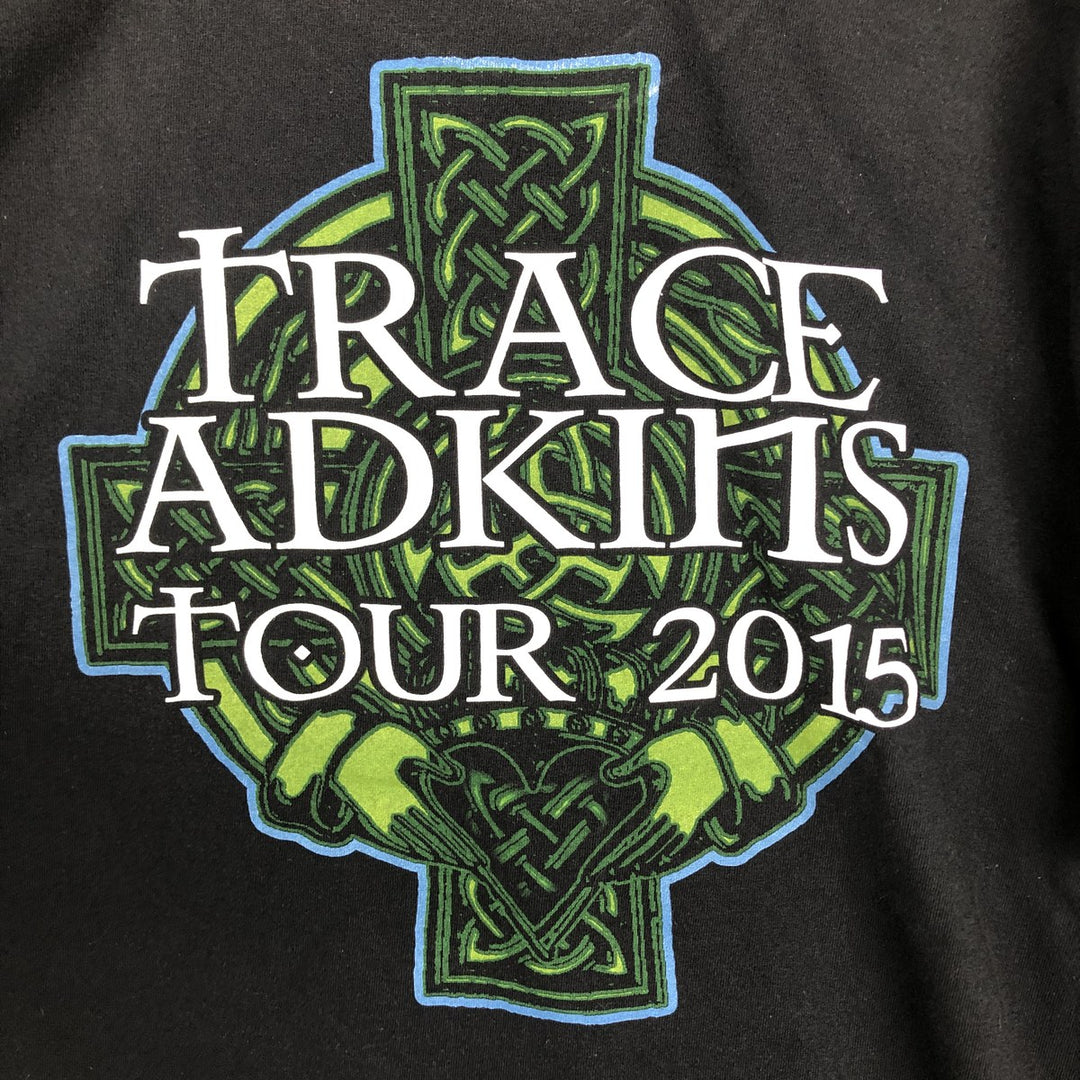 BAYSIDE Trace Adkins Band T-Shirt, Made in USA, Men's XL equivalent. cotton black type Vintage Second Hand