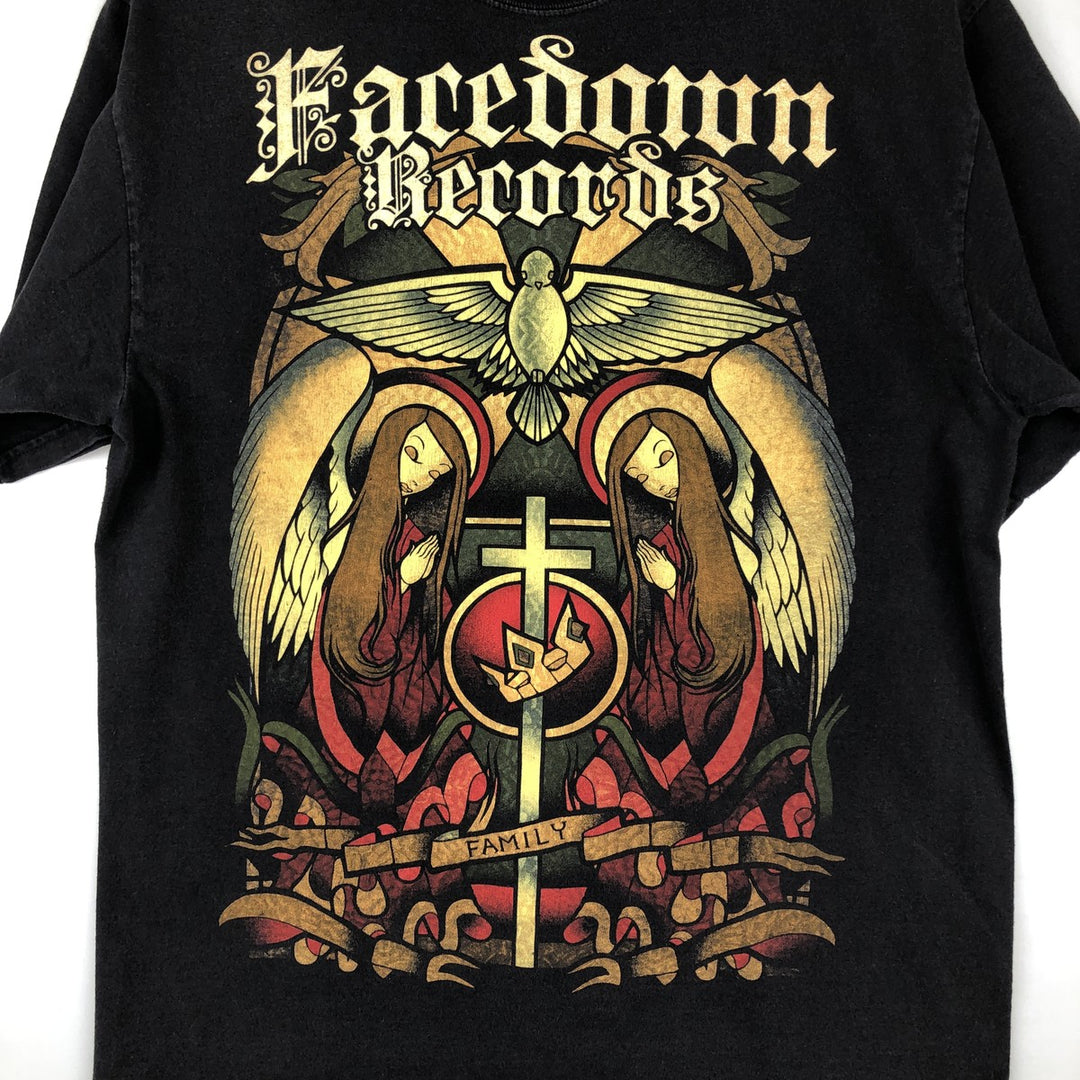 Hanes Facedown Records Band T-Shirt (Men's Size M) cotton black type Vintage Second Hand