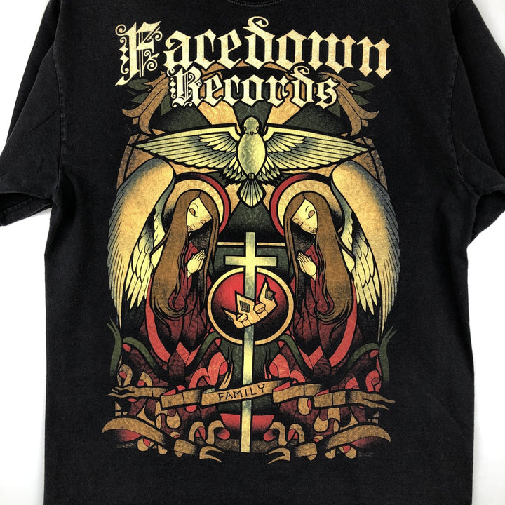 Hanes Facedown Records Band T-Shirt (Men's Size M) cotton black type Vintage Second Hand