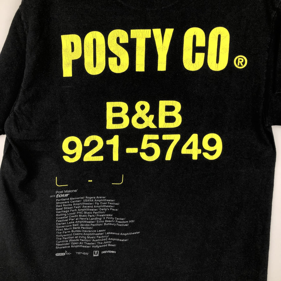 Post Malone Wrap T-Shirt (Men's Size M) cotton black type Vintage Second Hand