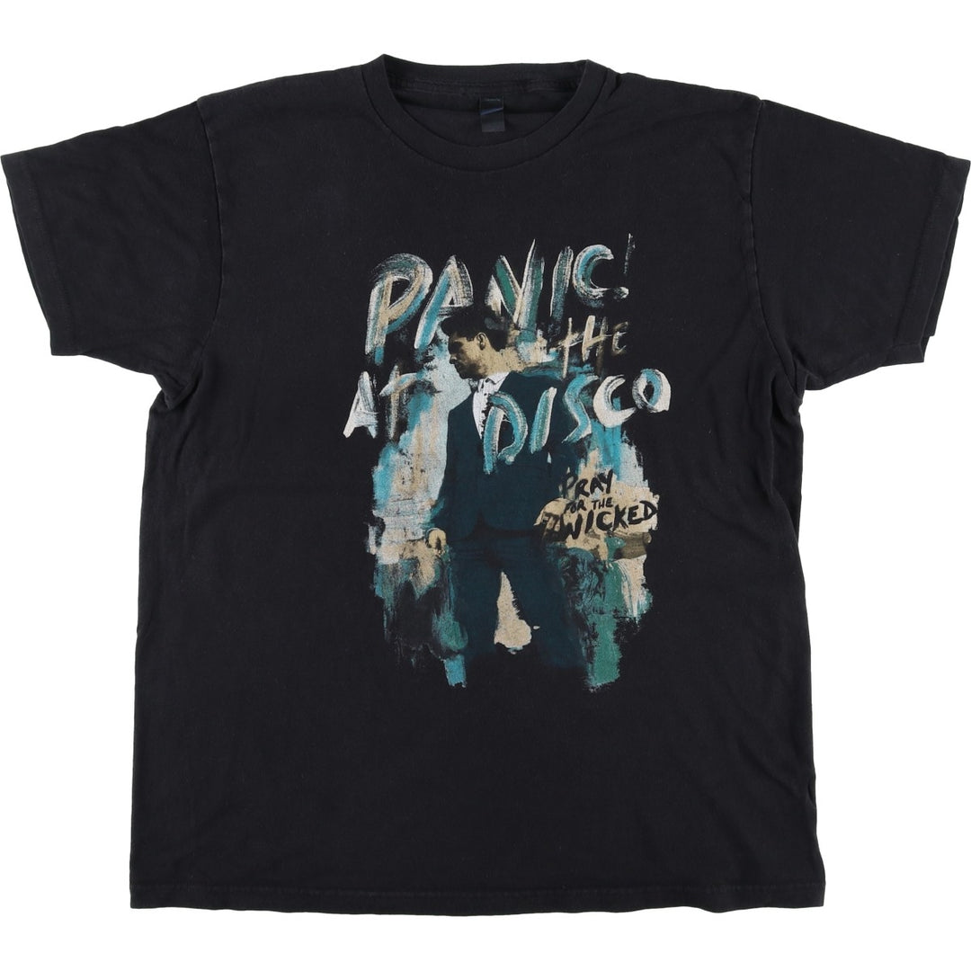 TULTEX PANIC AT THE DISCO Band T-Shirt (Men's Size L) cotton black type Vintage Second Hand