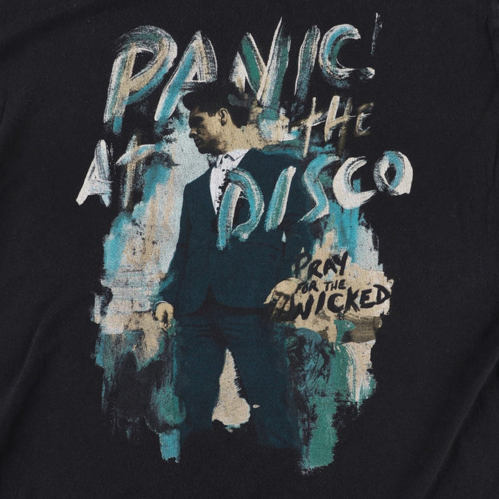 TULTEX PANIC AT THE DISCO Band T-Shirt (Men's Size L) cotton black type Vintage Second Hand