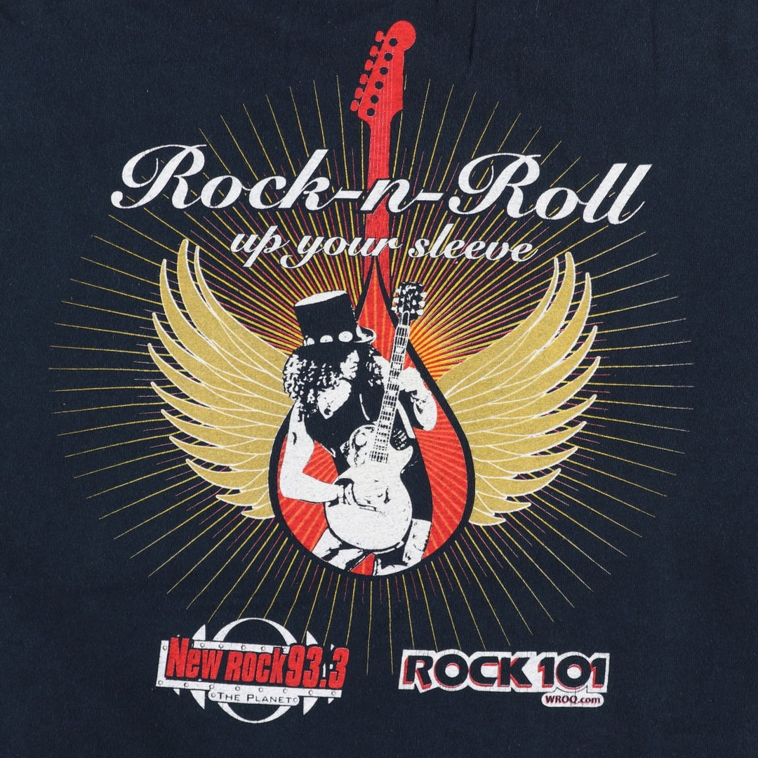 New Rock93.3 ROCK101 Band T-shirt (Men's size S) unclear black type Vintage Second Hand