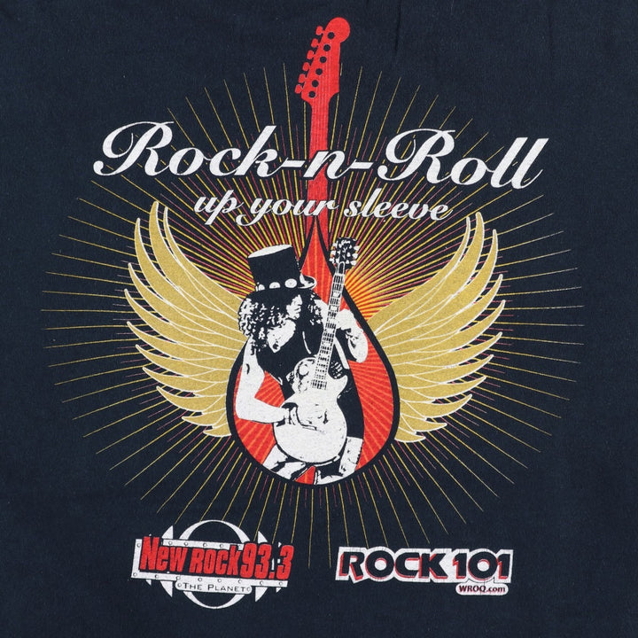 New Rock93.3 ROCK101 Band T-shirt (Men's size S) unclear black type Vintage Second Hand