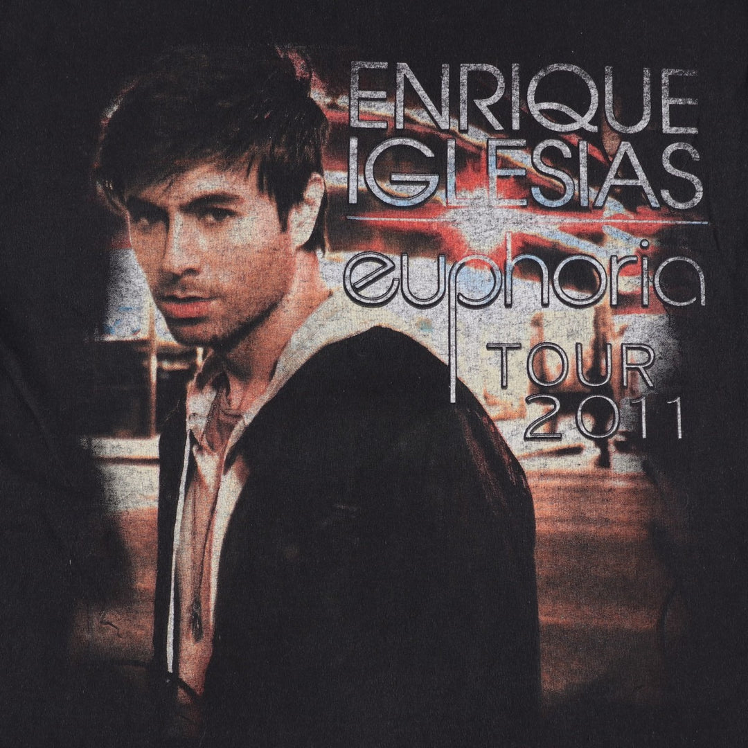 Hanes ENRIQUE IGLESIAS Band T-shirt (Men's size M equivalent) cotton black type Vintage Second Hand