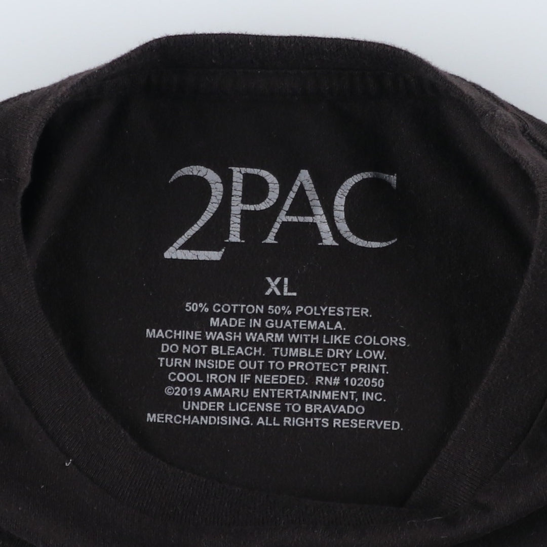 2pac Rap T-shirt, Men's XL size cotton black type Vintage Second Hand