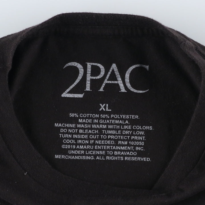 2pac Rap T-shirt, Men's XL size cotton black type Vintage Second Hand