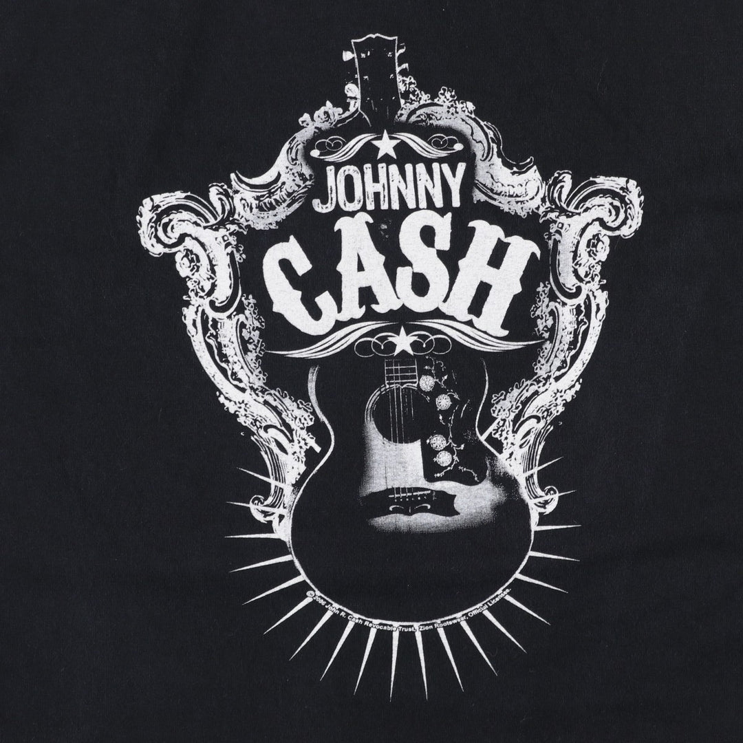 ZION JOHNNY CASH Johnny Cash Band T-shirt, Made in USA, Men's XL equivalent. cotton black type Vintage Second Hand