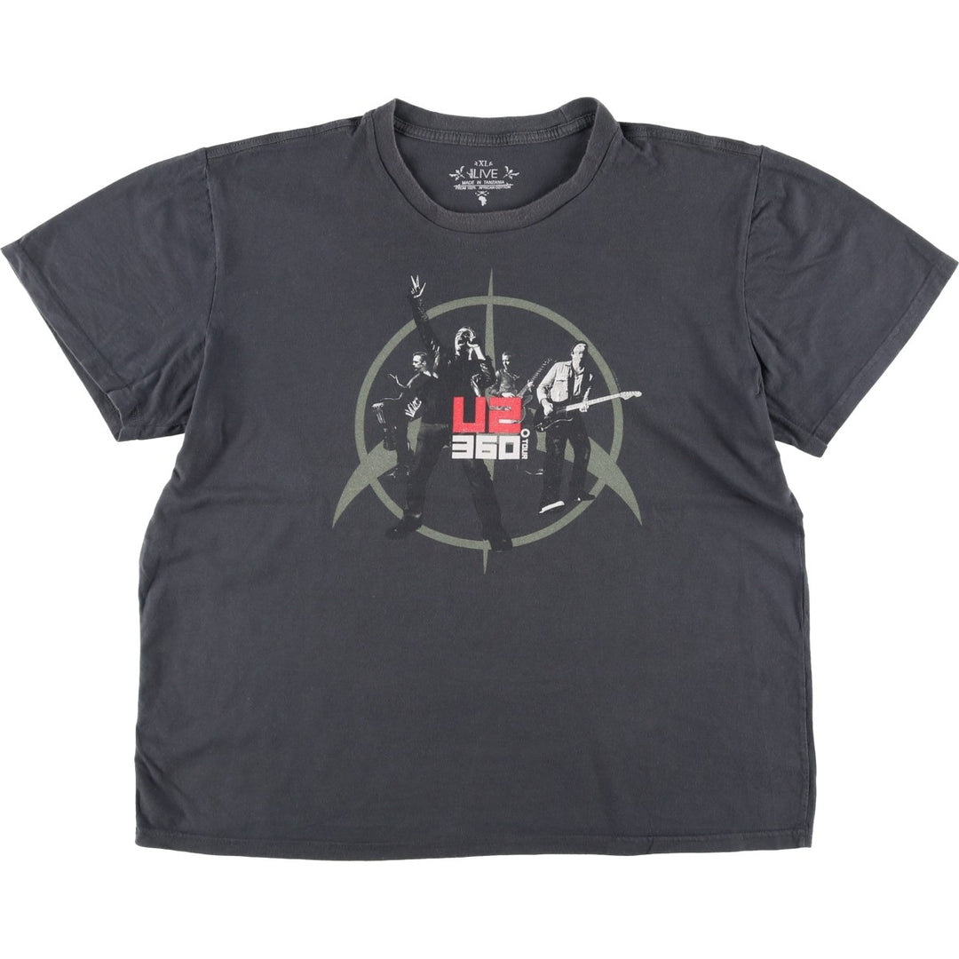 U2 Band T-Shirt, Men's XL cotton Charcoal Vintage Second Hand