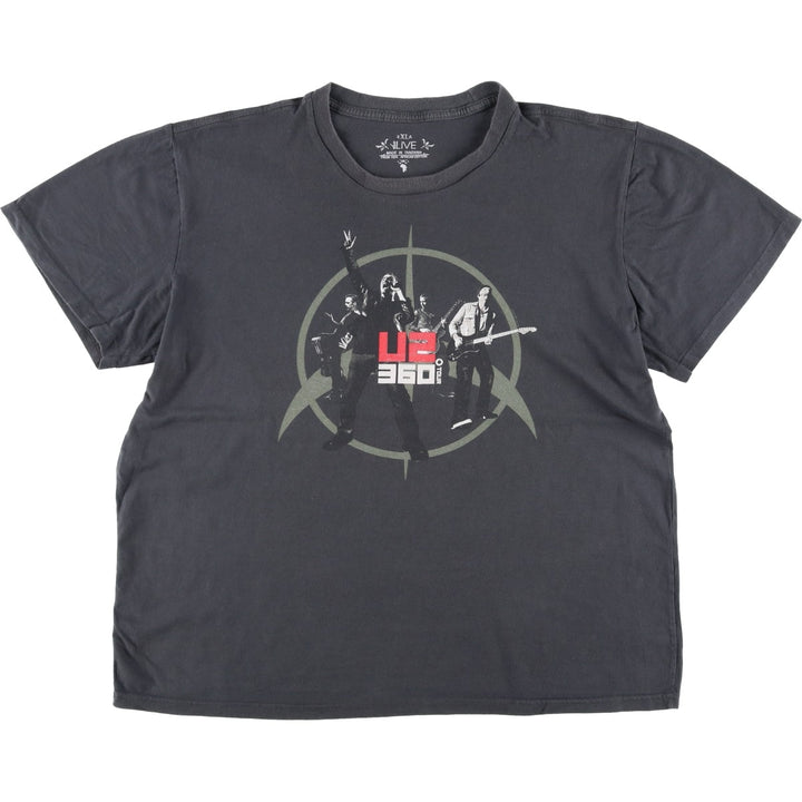 U2 Band T-Shirt, Men's XL cotton Charcoal Vintage Second Hand