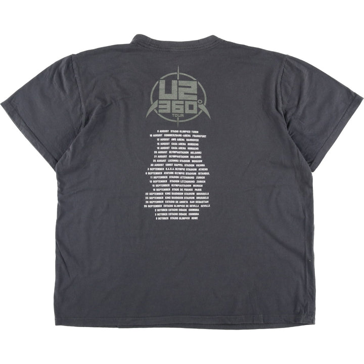 U2 Band T-Shirt, Men's XL cotton Charcoal Vintage Second Hand