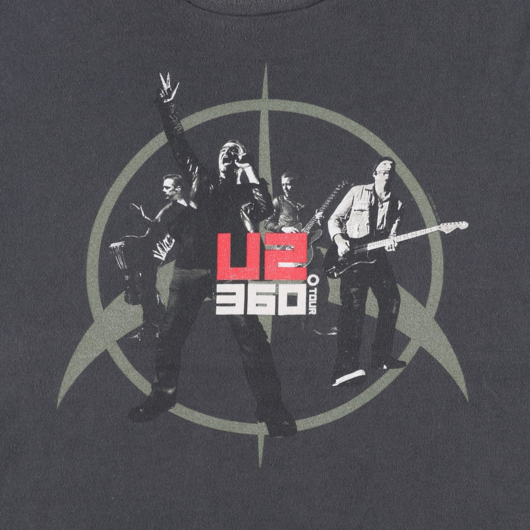 U2 Band T-Shirt, Men's XL cotton Charcoal Vintage Second Hand