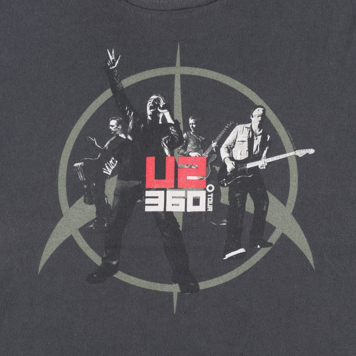 U2 Band T-Shirt, Men's XL cotton Charcoal Vintage Second Hand