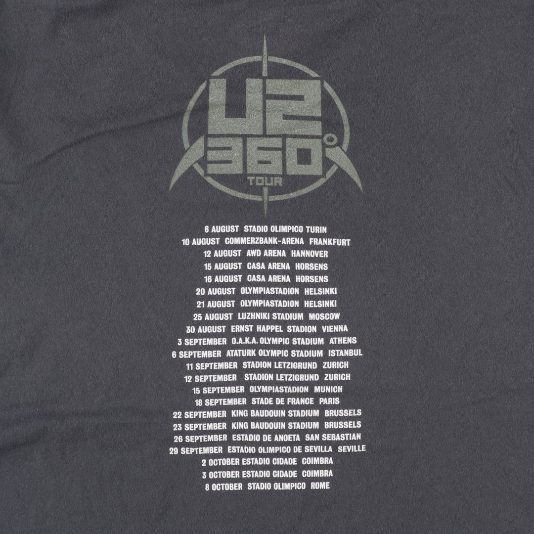 U2 Band T-Shirt, Men's XL cotton Charcoal Vintage Second Hand