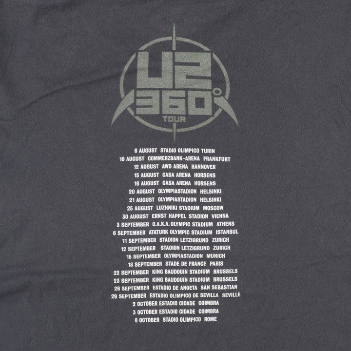 U2 Band T-Shirt, Men's XL cotton Charcoal Vintage Second Hand