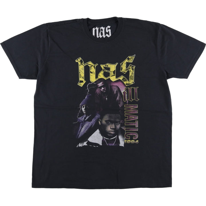 Nas Rap T-shirt, Men's Size L unclear black type Vintage Second Hand