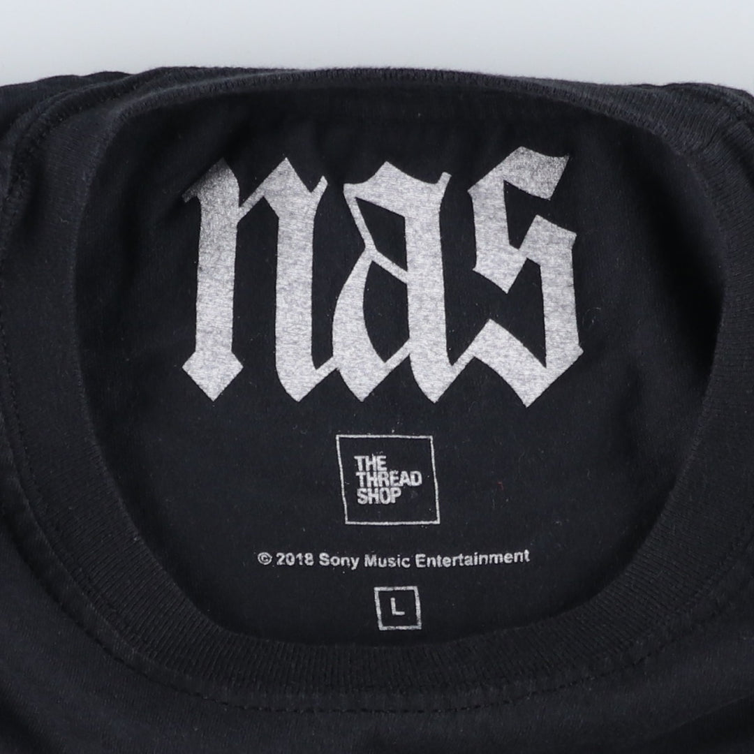 Nas Rap T-shirt, Men's Size L unclear black type Vintage Second Hand