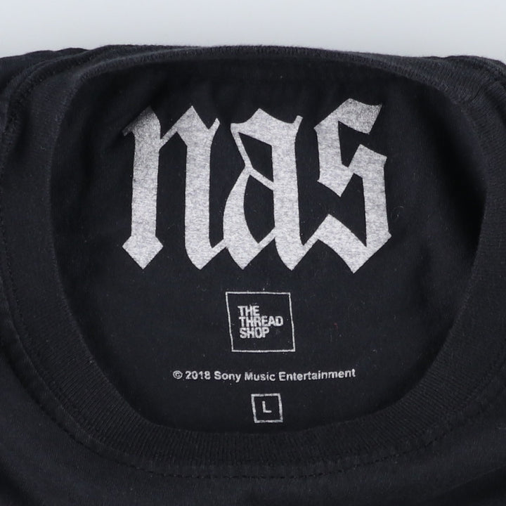 Nas Rap T-shirt, Men's Size L unclear black type Vintage Second Hand