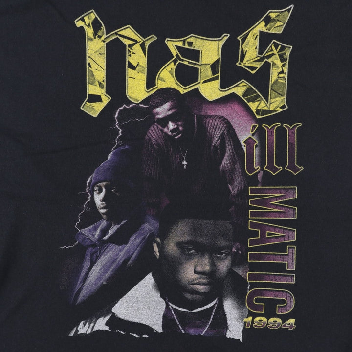 Nas Rap T-shirt, Men's Size L unclear black type Vintage Second Hand