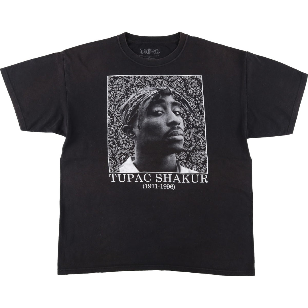 2PAC Rap T-shirt, Men's Size L cotton black type Vintage Second Hand
