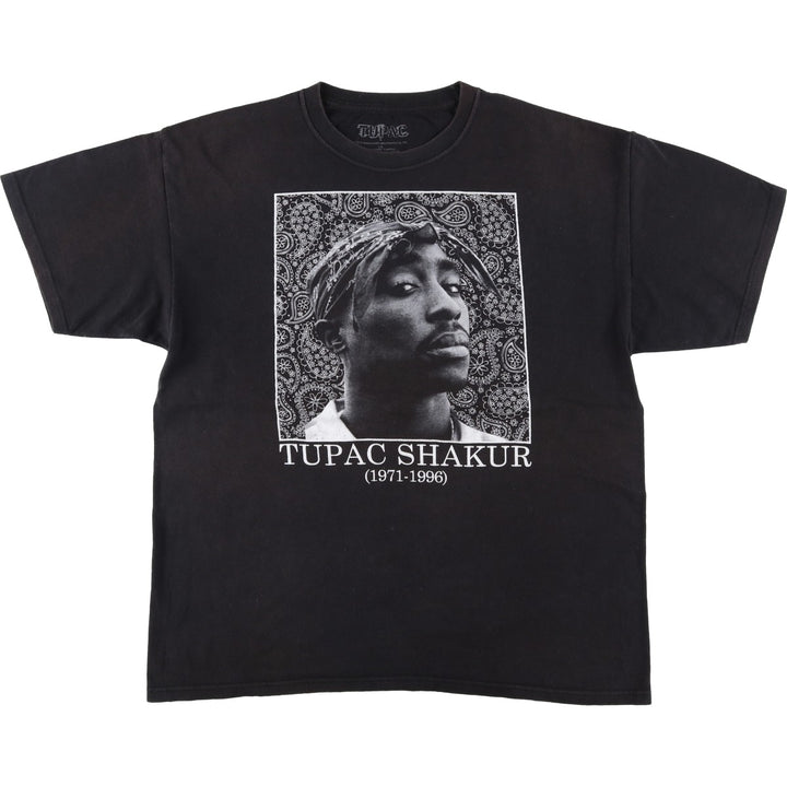 2PAC Rap T-shirt, Men's Size L cotton black type Vintage Second Hand