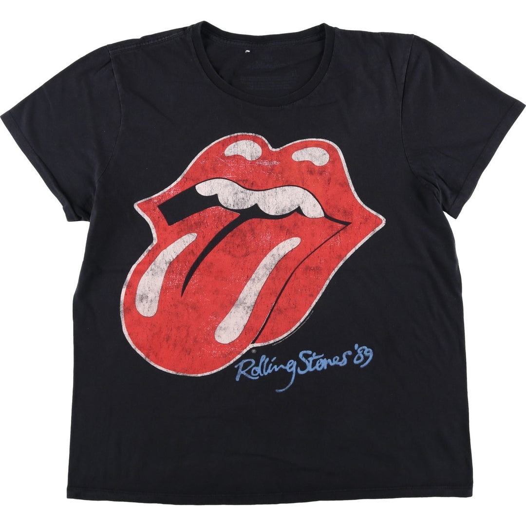 The Rolling Stones Band T-shirt, Men's XL cotton black type Vintage Second Hand