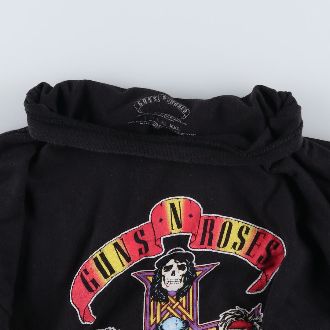GUNS N' ROSES Skull Pattern Band T-Shirt, Made in the UK, Men's XXL equivalent. cotton black type Vintage Second Hand