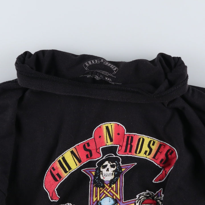 GUNS N' ROSES Skull Pattern Band T-Shirt, Made in the UK, Men's XXL equivalent. cotton black type Vintage Second Hand