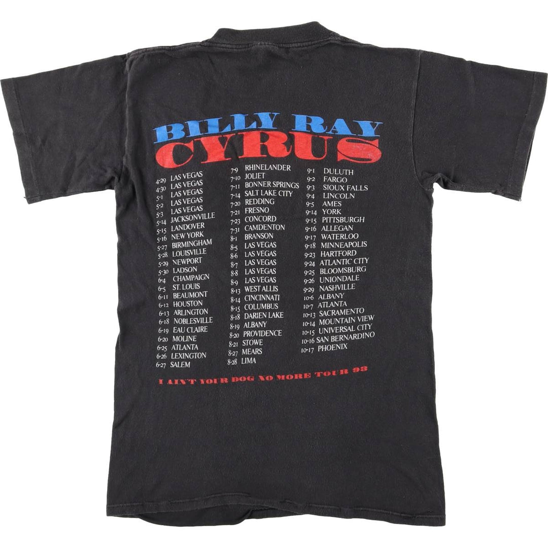 GEM BILLY RAY CYRUS Billy Ray Cyrus Band T-shirt, Made in USA, Men's Size M cotton black type Vintage Second Hand