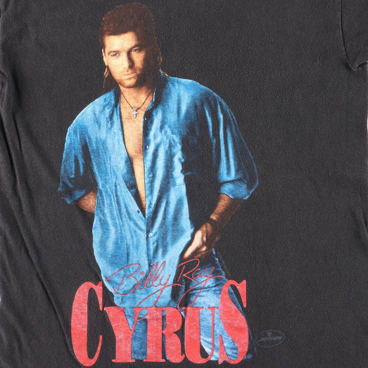 GEM BILLY RAY CYRUS Billy Ray Cyrus Band T-shirt, Made in USA, Men's Size M cotton black type Vintage Second Hand
