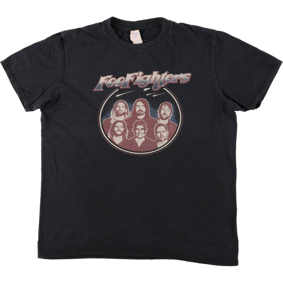 Gildan Foo Fighters Band T-shirt, Men's L size cotton black type Vintage Second Hand