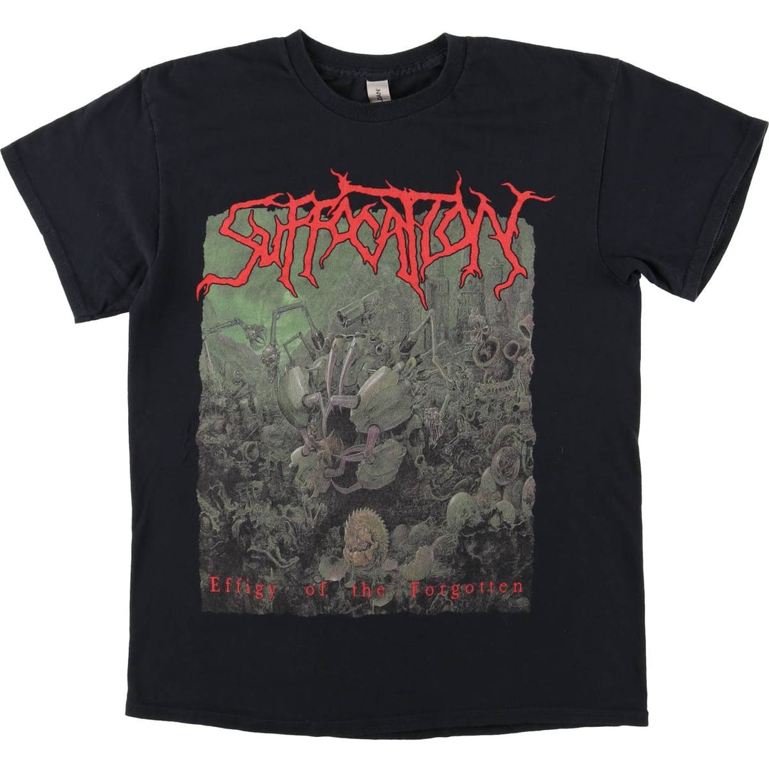 Gildan SUFFOCATION Band T-shirt, Men's Size M (approx.) cotton black type Vintage Second Hand
