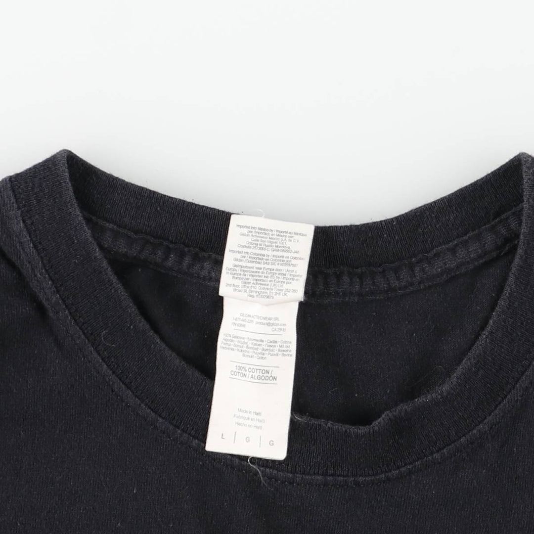 Gildan Slayer Skull Pattern Band T-Shirt (Men's Size L) cotton black type Vintage Second Hand