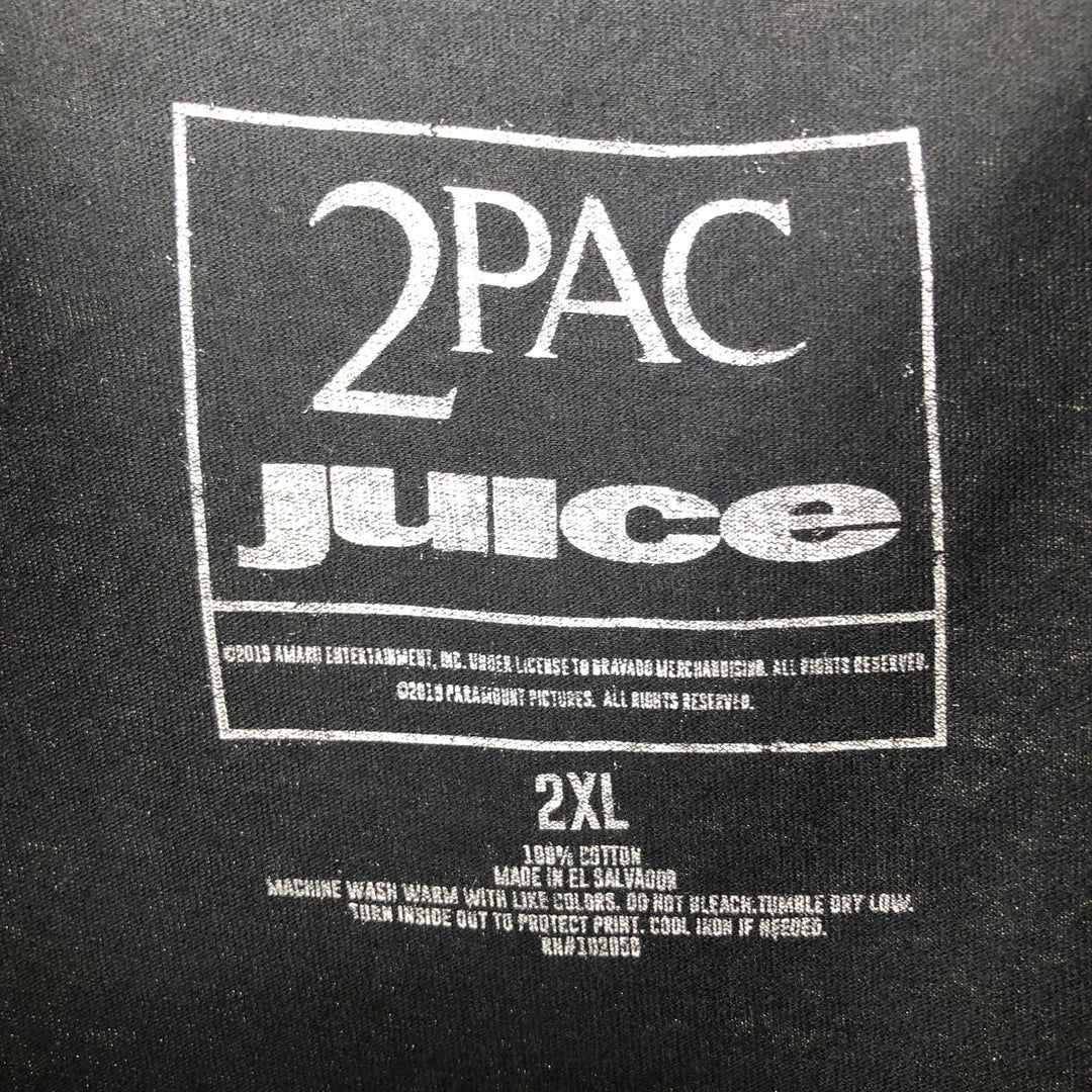 2PAC Wrap T-Shirt, Men's XXL equivalent, Crew Neck cotton black type Vintage Second Hand