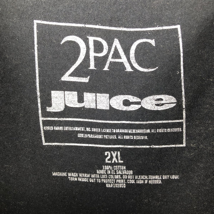 2PAC Wrap T-Shirt, Men's XXL equivalent, Crew Neck cotton black type Vintage Second Hand