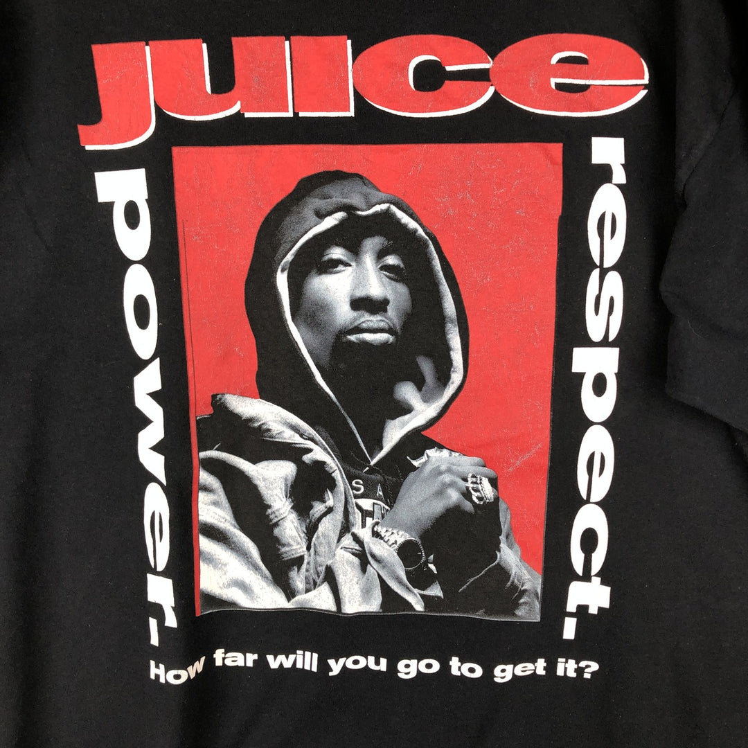 2PAC Wrap T-Shirt, Men's XXL equivalent, Crew Neck cotton black type Vintage Second Hand