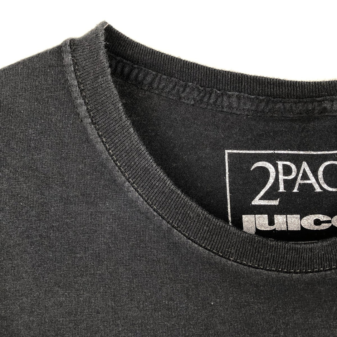 2PAC Wrap T-Shirt, Men's XXL equivalent, Crew Neck cotton black type Vintage Second Hand